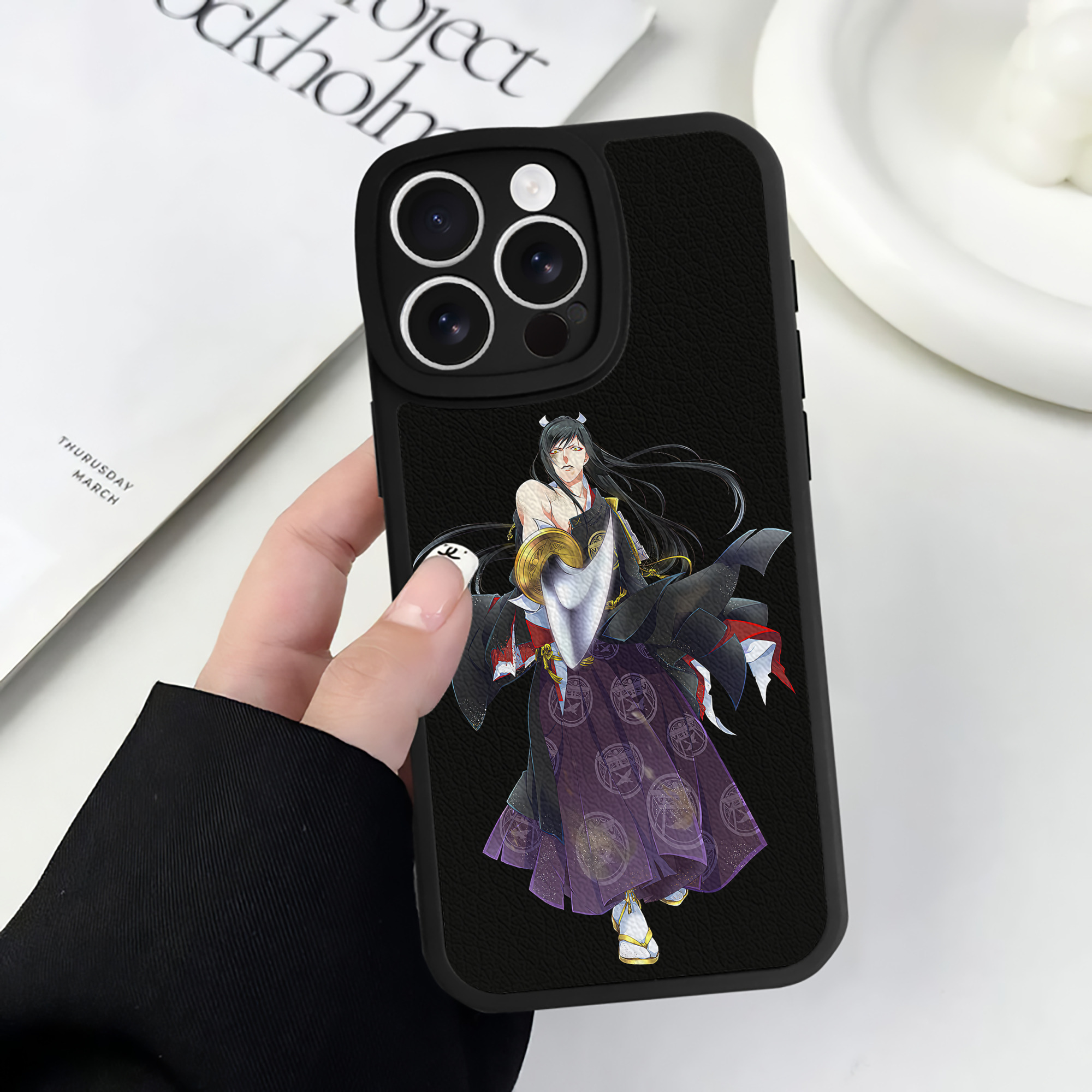 （画像用） 刀剣乱舞 Touken Ranbu 【iPhone 16シリーズ対応】シリコンスマホケース（レザー調） 材質：シリコン